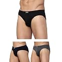 Levi's 011 Comfort Brief for Men | 100% Pure Cotton | Breathable | Durable | Anti-Roll Waistband | Extra Supportive Gusset | Dual Layer 3D Pouch | Tagless &amp; Zero Irritation Comfort | Pack of 3