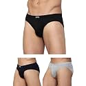 Levi's 011 Comfort Brief for Men | 100% Pure Cotton | Breathable | Durable | Anti-Roll Waistband | Extra Supportive Gusset | Dual Layer 3D Pouch | Tagless &amp; Zero Irritation Comfort | Pack of 3