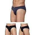 Levi's 011 Comfort Brief for Men | 100% Pure Cotton | Breathable | Durable | Anti-Roll Waistband | Extra Supportive Gusset | Dual Layer 3D Pouch | Tagless &amp; Zero Irritation Comfort | Pack of 3