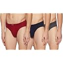 Levi's Men's Cotton BRIEF (Pack of 3) (PR81776_Dk. Grey Melange, Navy, Red_M_Dk. Grey Melange,Navy,Red_M)