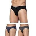 Levi's 011 Comfort Brief for Men | 100% Pure Cotton | Breathable | Durable | Anti-Roll Waistband | Extra Supportive Gusset | Dual Layer 3D Pouch | Tagless &amp; Zero Irritation Comfort | Pack of 3