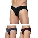 Levi's 011 Comfort Brief for Men | 100% Pure Cotton | Breathable | Durable | Anti-Roll Waistband | Extra Supportive Gusset | Dual Layer 3D Pouch | Tagless &amp; Zero Irritation Comfort | Pack of 3