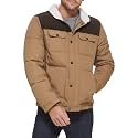LEVI'S Men's Mixed Media Quilted Puffer Jacket With Sherpa Lined Collar (Regular and Big &amp; Tall Sizes)