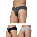 Levi's 011 Comfort Brief for Men | 100% Pure Cotton | Breathable | Durable | Anti-Roll Waistband | Extra Supportive Gusset | Dual Layer 3D Pouch | Tagless &amp; Zero Irritation Comfort | Pack of 3