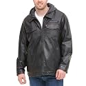 Levi's Men's Faux Leather Hooded Trucker Jacket Coat