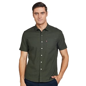 Levis Mens Solid Slim Fit Shirt