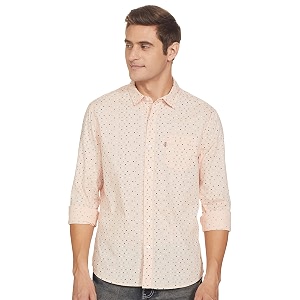 Levis Mens Cotton Striped Slim Fit Shirt