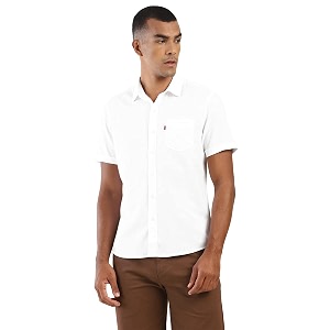 Levis Mens Solid Slim Fit Shirt