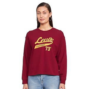 Levis Womens Cotton Regular Fit Styled Crew