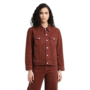 Levis Womens Cotton Blend Solid Cotton Collar