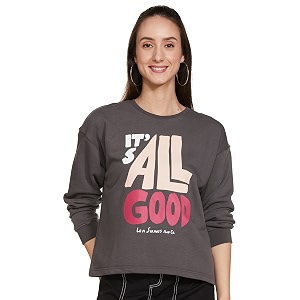 Levis Women Cotton Blend Crew Neck Sweatshirt