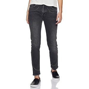 Levis Women Mid-Rise Cigarette Slim Fit Cropped