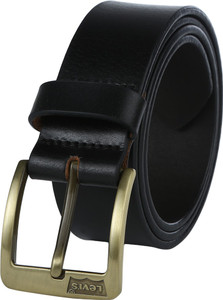 LEVIS Men Casual Black Genuine Leather Belt