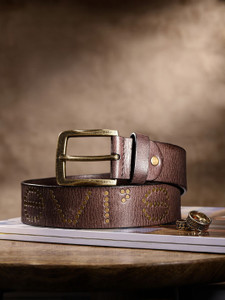 LEVIS Men Casual Brown Genuine Leather Belt