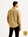 LEVIS Men Checkered Casual Beige Shirt