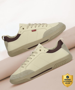 LEVIS Mens Beige Solid Sneakers Sneakers For