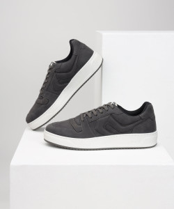 LEVIS Mens Charcoal-Grey Solid Sneakers Sneakers For