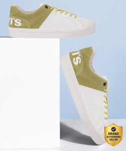 LEVIS Mens White Color Block Sneakers Sneakers