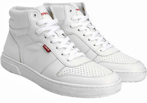 LEVIS Mens White Solid Sneakers Boots For