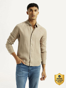 LEVIS Men Solid Casual Beige Shirt