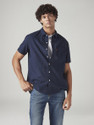 LEVIS Men Solid Casual Blue Shirt