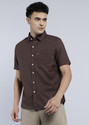 LEVIS Men Solid Casual Brown Shirt