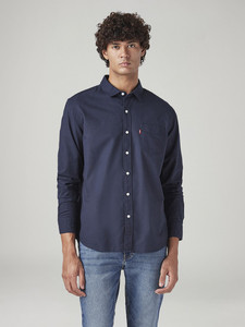 LEVIS Men Solid Casual Dark Blue Shirt