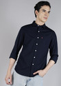 LEVIS Men Solid Casual Dark Blue Shirt
