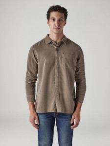 LEVIS Men Solid Casual Grey Shirt