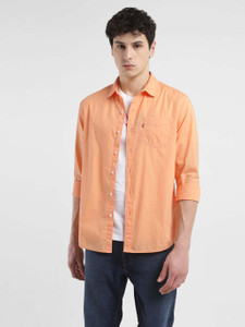 LEVIS Men Solid Casual Orange Shirt
