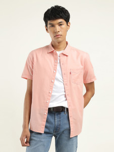 LEVIS Men Solid Casual Pink Shirt