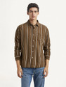 LEVIS Men Striped Casual Brown Shirt
