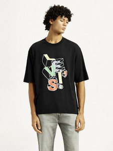 LEVIS Printed Men Round Neck Black T-Shirt