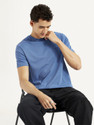 LEVIS Solid Men Crew Neck Blue T-Shirt