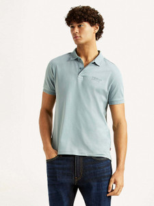 LEVIS Solid Men Polo Neck Light Blue