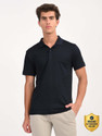 LEVIS Solid Men Polo Neck Black T-Shirt