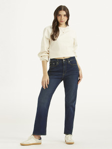 levis straight fit women blue jeans