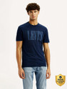 LEVIS Typography Men Round Neck Dark Blue
