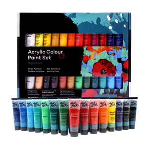 levin acrylic paint set 24 colours 36ml perfect for canvas wood fabric leather cardboard paper mdf and crafts