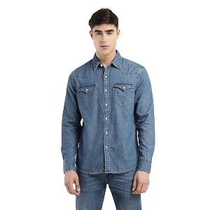Levis Mens Cotton Regular Fit Solid Casual