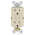 Leviton Slim GFCI Outlet, Tamper-Resistant, GFTR2-T, Light Almond, 20 Amp (Pack of 10)