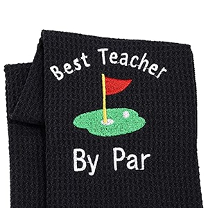 levlo golf coach teacher appreciation gift best teacher by par embroidered golf towel gift golf towel with clip