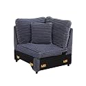 LEVNARY Modular Corner Chair, Faux Rabbit Fur Upholstered Single Corner Seat for Sectional Sofas (Gray)