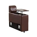 LEVNARY Modular Lift-Top Console with USB Charging and Cup Holders, Center Storage Module for Modular Reclining Sofa (Brown)