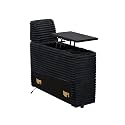 LEVNARY Modular Lift-Top Console with USB Charging and Cup Holders, Center Storage Module for Modular Reclining Sofa (Black)