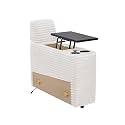 LEVNARY Modular Lift-Top Console with USB Charging and Cup Holders, Center Storage Module for Modular Reclining Sofa (White)