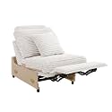 LEVNARY Modular Power Recliner Chair, Faux Rabbit Fur Upholstered Single Seat with Electric Lift Function, Compatible with Modular Sofa System (White)