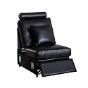LEVNARY Modular Power Recliner Chair, Faux Leather Upholstered Single Seat with Electric Lift Function, Compatible with Modular Sofa System (Black)