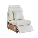 LEVNARY Modular Power Recliner Chair, Faux Leather Upholstered Single Seat with Electric Lift Function, Compatible with Modular Sofa System (White)