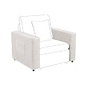 LEVNARY Modular Sofa Armrest Set of 2 with Side Storage Pockets, Faux Rabbit Fur Upholstered Arm Panels, Compatible with Modular Recliner System (White)